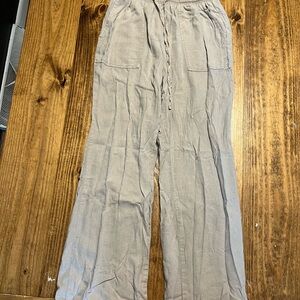 Sincerely Jules Linen Elastic Waist Wide-Leg Pants